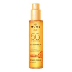 Nuxe Sun Huile Solaire Bronzante - Protection Protection SPF50 Visage Et Corps