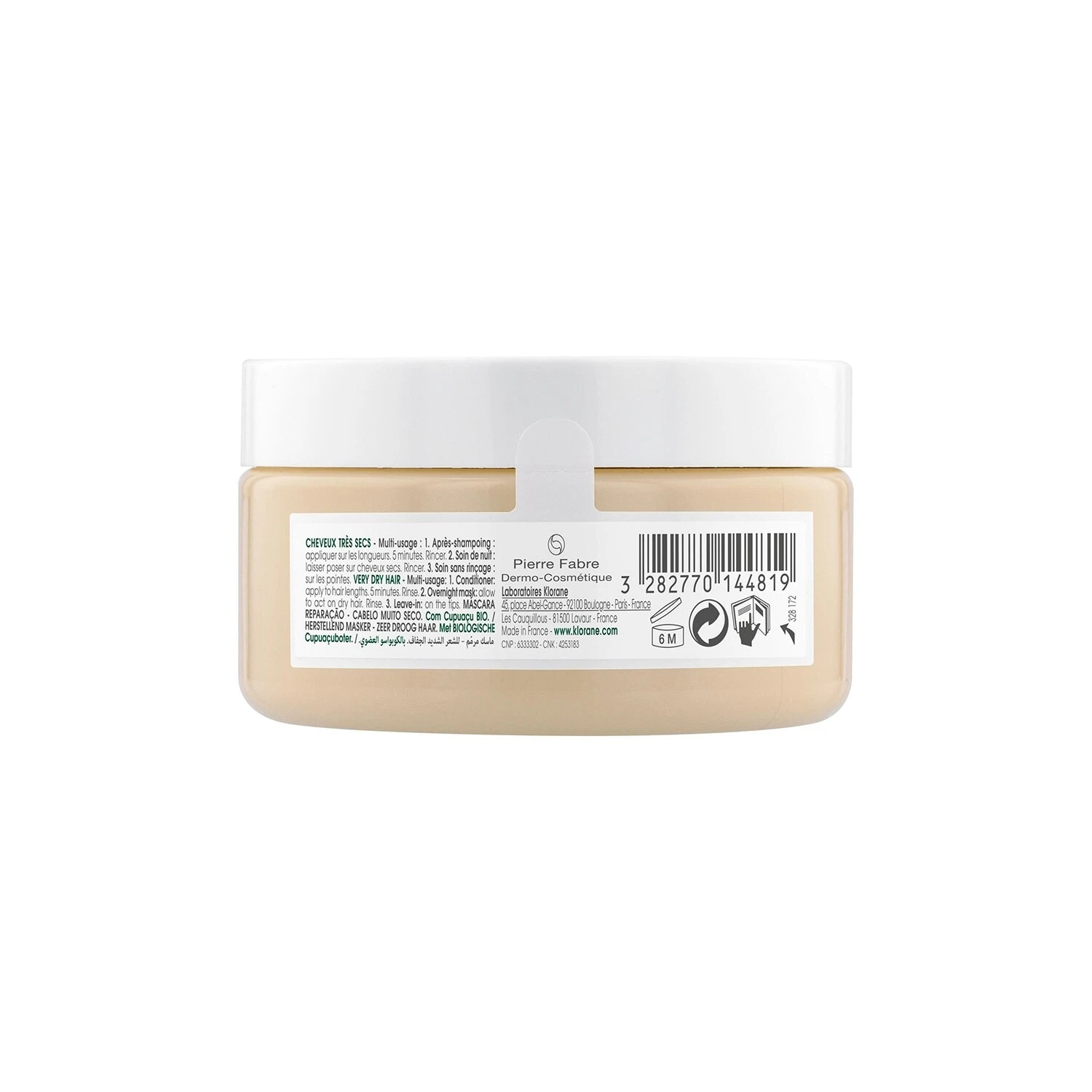 Klorane Capillaire - Masque 3 En 1 Au Cupuaçu BIO - Réparation - Cheveux Très Secs 4 Klorane Capillaire - Masque 3 En 1 Au Cupuaçu BIO - Réparation - Cheveux Très Secs – Image 2